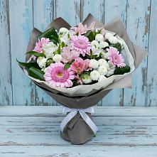 Букет цветов из:  Герберы, Альстромерии и Хризантемы #REPLACE_PRED# Добрянке