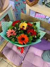 Букет цветов из:  Герберы, Хризантемы и Альстромерии #REPLACE_PRED# Добрянке