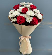 Букет цветов из:  Розы и Хризантемы в Добрянке