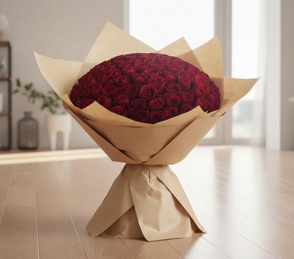 Букет 101 Красная роза в Добрянке