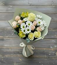 Букет цветов из:  Альстромерии, Розы и Хризантемы в Добрянке