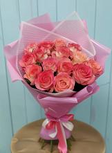 Букет 15 Розовых роз Равель в Добрянке