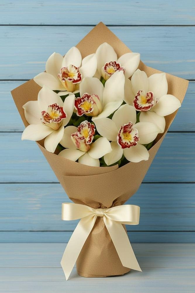 Букет цветов из: Орхидеи и Розы в Добрянке